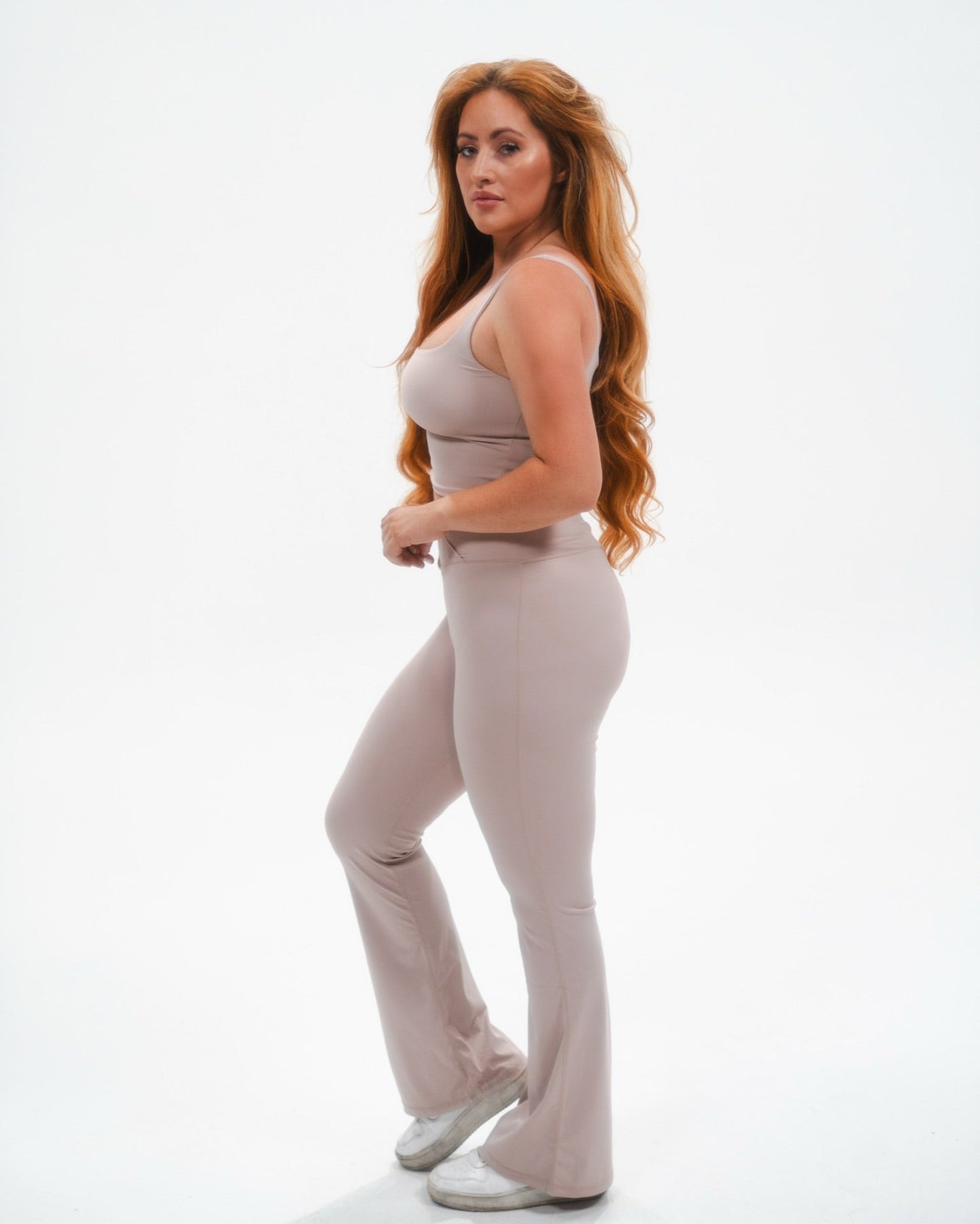 Crossover Waistband Flare Leggings