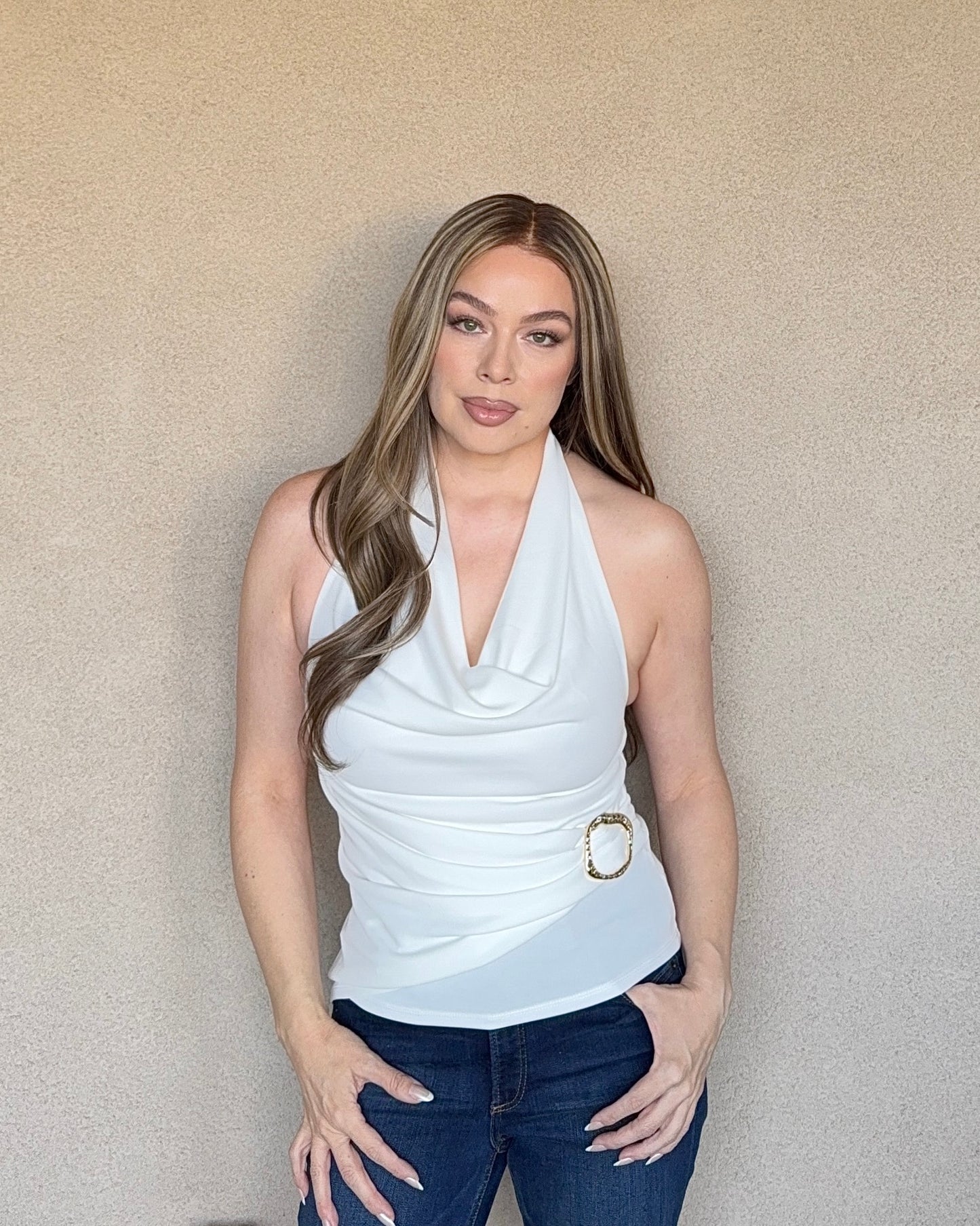 Cowl Neck Halter Top