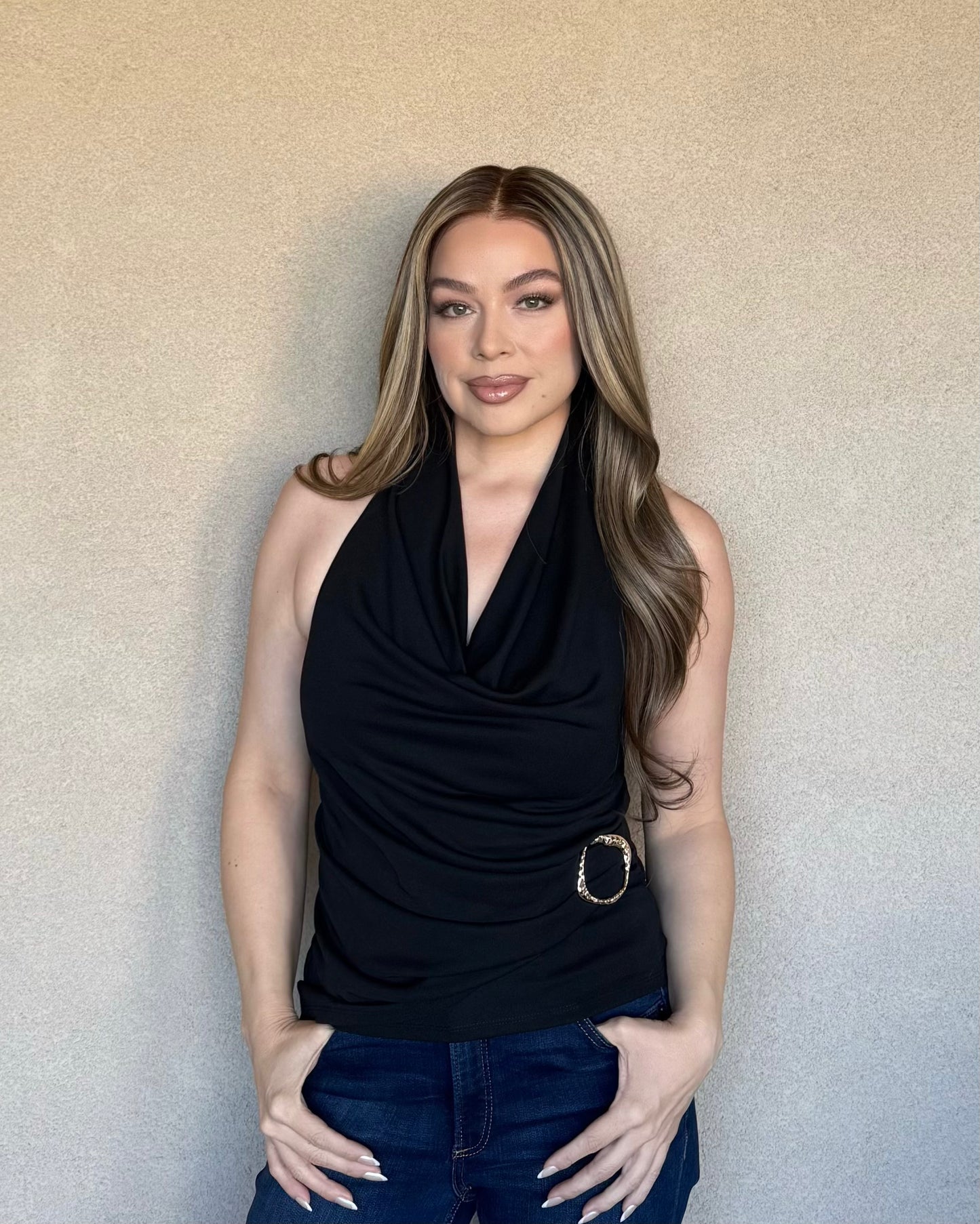 Cowl Neck Halter Top