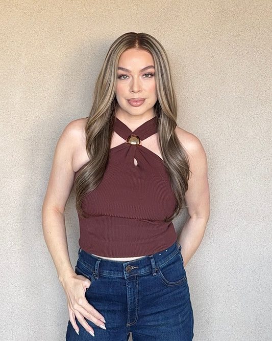 Halter Neck Sweater Top