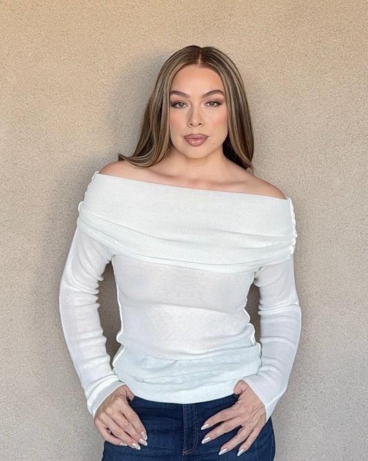 Long Sleeve Off Shoulder Sweater
