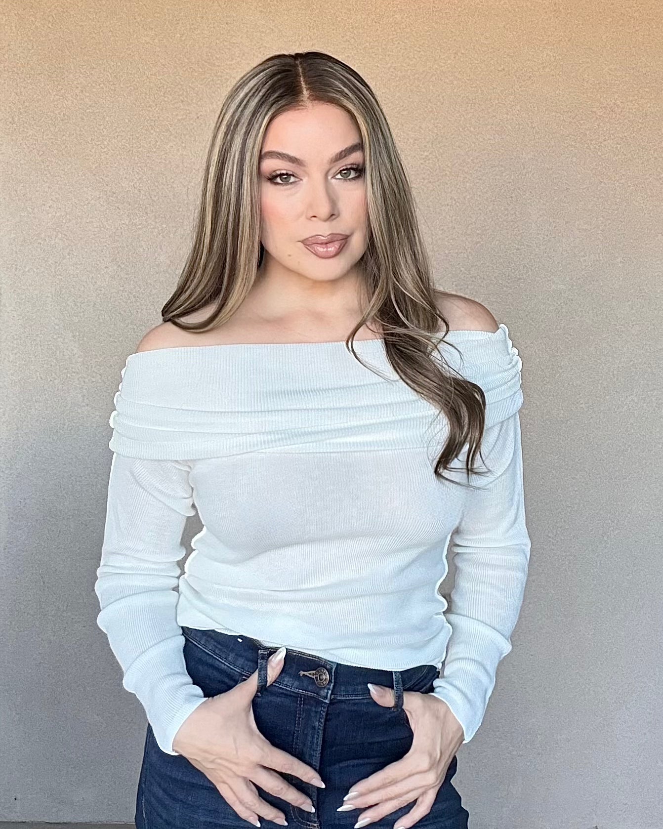 Long Sleeve Off Shoulder Sweater